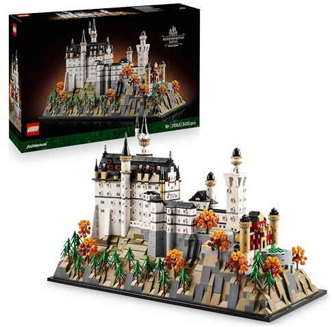 LEGO Architecture Schloss Neuschwanstein - 3D Puzzle für Erwachsene - Modellbau mit Türmen, Innenhöfen & detailliertem Innenraum - Historisches Geschenk für Fans - 21063