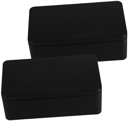 PRETYZOOM 2pcs Metal Storage Box: Airtight Metal Storage Case For Candy/keepsakes And Coins - Large Capacity Tinplate Container Lid