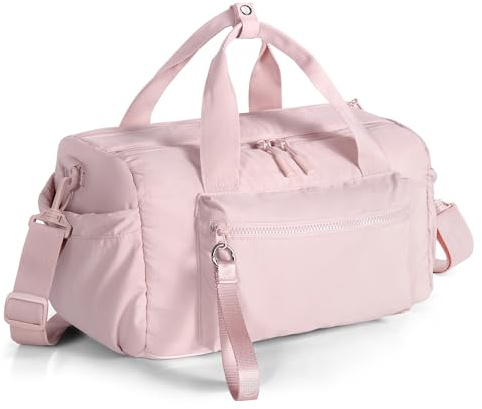 Prokva 10L Sporttasche für Damen, Weekender Tasche, Rosa | Handgepäcktauglich, Workout & Fitness, Nass-/Trocken-Trennung, Reisetasche, Verstellbare Riemen, Nur Leere Tasche