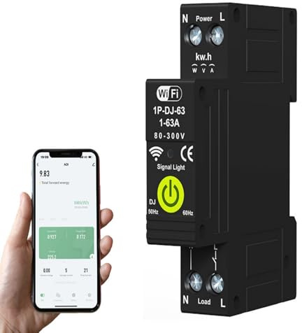 Disjoncteur WiFi intelligent, compteur d'énergie Tuya, mesure bidirectionnelle, fonction prépayée, compatible Alexa