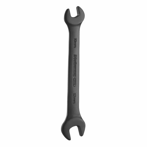 HARFINGTON 1pcs Thick Double Open End Wrench 10mm x 12mm Metric Dual Open Ended Spanner Flat Head Wrench for Automotive Repair Furniture Assembly, Black