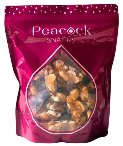 Peacock Supplies Peanut Brittle, 600g Sweet Crunchy Snack Bag | Party Mix, Retro Sweets & Pick & Mix Candy - Great for Gifting & Sharing