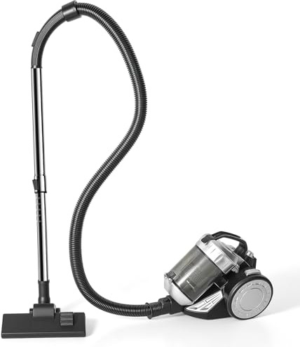 Fizuuye Aspirateur sans sac 2000 W, 4 l, 23 kpa, avec filtre HEPA, câble de 5 m, pour parquet, tapis, carrelage, poils d'animaux, puissant (2 l)
