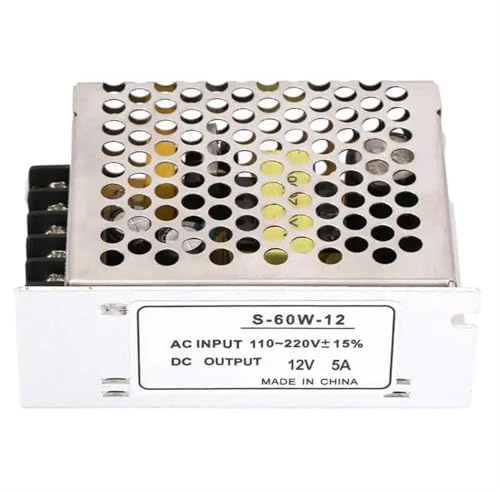 Convertidor de Voltaje CA/CC de 5A, 12V, Fuente de alimentación de Interruptor regulada Universal for LED
