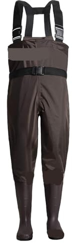 TRRYUIP Waders Fiske Undervattensbyxor i ett stycke för barn nylon för halv vuxen vattentät fiske lädervadar(002coffee, 42)