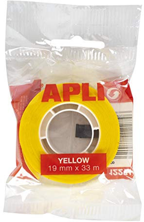 APLI – Nastro adesivo Sacchetto giallo 19 mm x 33 m giallo
