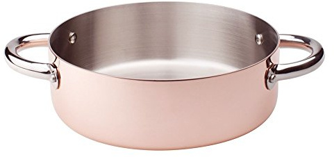 Töpfe Agnelli Schmorpfanne des Kupfer, des Fonds, Induktion, mit 2 Griffen, Edelstahl, 20 cm