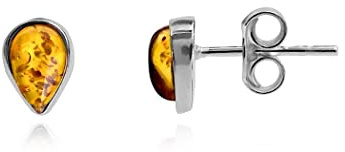 Ian and Valeri Co. Amber Sterling Silver Drop Tiny Stud Earrings