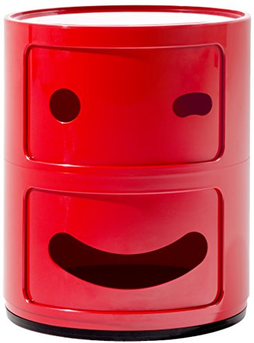 Kartell Componibile Smile Contenitore Occhiolino, ABS, Rosso, 32 x 32 x 40 cm