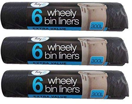Tidy Z 18 x Strong 300L Outdoor Wheely Bin Liners Waste Bin Bags Fits Bins 230 x 143cm