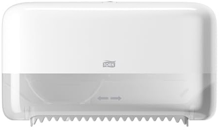 Tork Doppelrollenspender für hülsenloses Midi Toilettenpapier Weiß T7, Elevation Linie, 558040