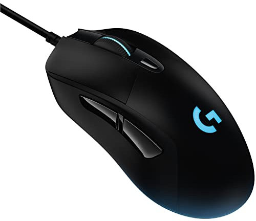 Logitech G403 HERO Wired Gaming Mouse, HERO 25K Sensor, 25,600 DPI, RGB Backlit Keys, Adjustable Weights, 6 Programmable Buttons, On-Board Memory, PC/Mac - Black