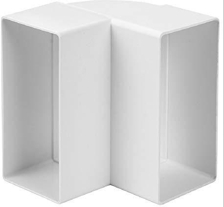 110x55mm Curva 90° Verticale - Raccordo/Connettore per Tubo Rettangolare - PVC