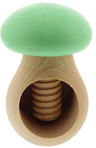 HOFMEISTER® Nussknacker Pilz, Buchen-Holz, Handarbeit aus Europa, knackt einfach Jede Nuss, ideal für Kinder, Mint-grün, 10 x 6,5 x 6,5 cm