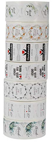 7Pcs DIY handgemachte Hochzeit Geburtstag Blumen DIY Geschenketiketten, englische Buchstaben Aufkleber für Umschlag Dekoration