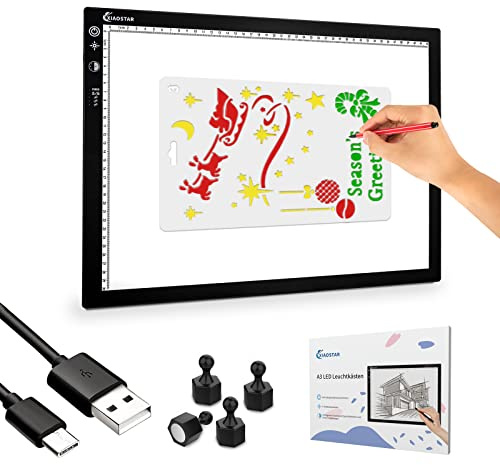 XIAOSTAR A3 Led Licht Pad Leuchttisch, Smart Tracing mit Sperrbildschirm | und Timing-Set, Einstellbare Helligkeit und Farbtemperatur,für Künstler, Animationszeichnen, Skizzieren, Röntgenbetrachtung