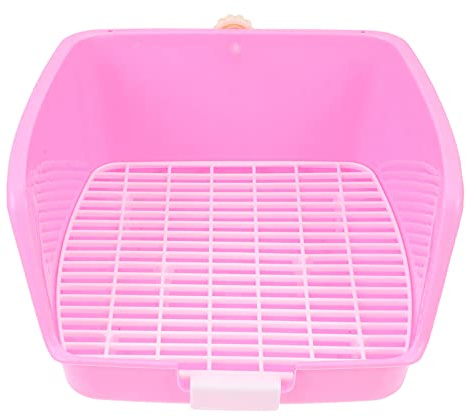 VILLCASE Caja de de Conejo Orinal Entrenador de Mascotas de Esquina Erizo Inodoro Orinal Bandeja de de Conejo de Plástico para Conejo Chinchilla Conejillo de Indias
