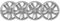 YASTA Copricerchio universale 15 copri ruota auto pneumatico silver 4pz hollywood