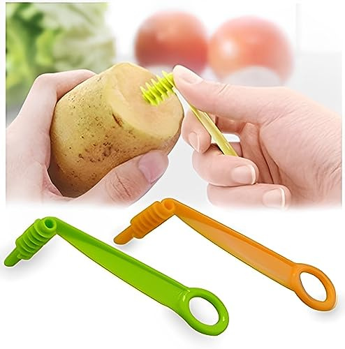 Xianglh 2 Pack Cucumber Carrot Potato Vegetable Spiral Knife Manual Slicer, Orange, Green, Purple