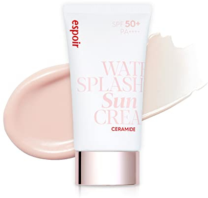 Espoir Water Splash Ceramide Sun Cream 50ml Moisturising Barrier with Ceramide Peptide, Tinted Sun Blocker, Excellent Coverage, Sun Protection, Replacement for BB Cream