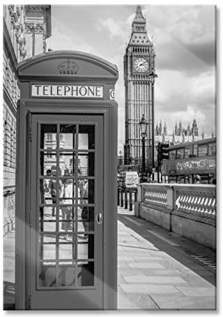 Pixxprint Glasbild, Wandbild aus Echtglas, Telefonzelle in London, 40x60 cm, inkl. Aufhängung und Abstandshalter