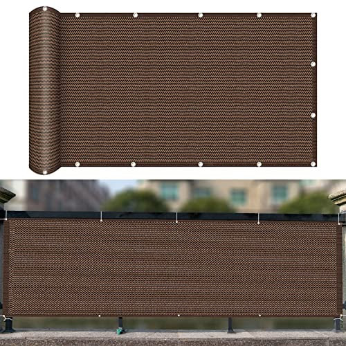 Balkon sichtschutz 140 x 250 cm Reißfest UV-Schutz atmungsaktiv Sichtschutzmatte Sichtschutzzaun mit Ösen und Kordel für Balkon Terrasse Garten, Braun