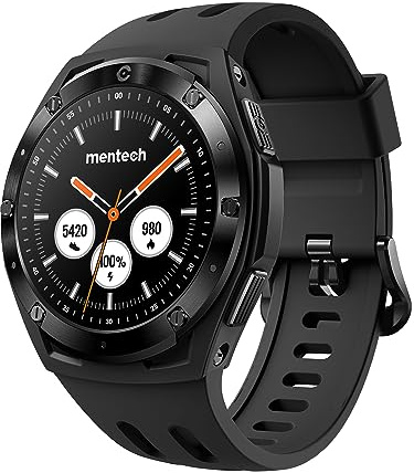 Mentech Xe1 Smartwatch, Lightweight Fitness Tracker with 1.2” Touch Screen, 110 Sport Modes, GPS, Sunlight-Visible, 5ATM Waterproof, 14-Day Battery Life, for Android and iOS Phones