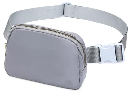 MISS LULU Unisex Mini-Gürteltasche mit verstellbarem Riemen, kleine Hüfttasche für Workout, Laufen, Reisen, Wandern, GRAU, Gürteltasche