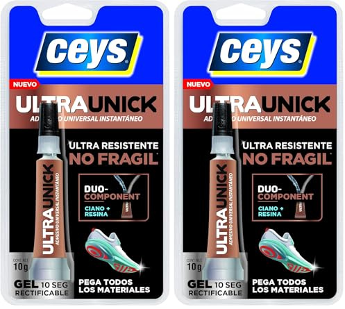 Ceys - Ultraunick - Adhesivo universal instantáneo - Poder extremo - 10 G (Paquete de 2)
