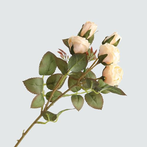 LVTFCO Zeigen Sie künstliche gefälschte Blumen an, um alte Rosen im europäischen Stil zu Machen Retro-Simulation 5 kleine Rosenstrauß,4