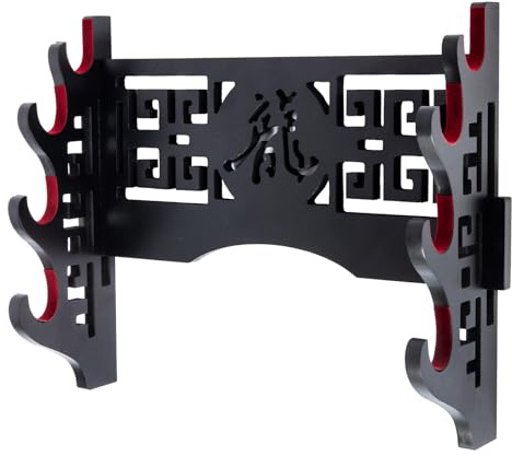 Ljxquisite Schwerthalter Katana Wandhalterung Samurai Schwert Display Rack Wand Wakizashi Tanto Wandaufhänger Schwert Rack Schwert Stand Display (Dragon 4-Tier)