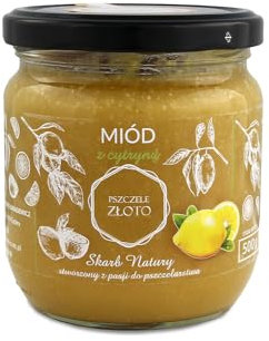 IMKERSHOP Honig mit Zitrone 500 g - 0,5kg - Großes Glas - Bienenhonig - Europäischer Naturhonig - In der EU hergestellt - Zum Süßen - Zuckerersatz - Für Backwaren