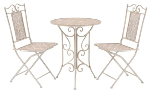 KTHLBRH Gartenmöbel Set Terrassenmöbel Balkonmöbel 3-TLG. Bistro-Set Stahl Weiß