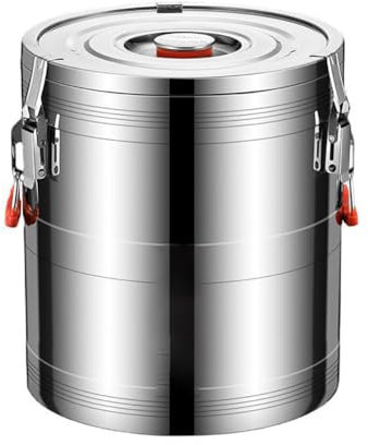 UPWONEC Tragbarer, Versiegelter Suppeneimer Aus Edelstahl, Milchkännchen Mit Deckel Und Griff, Lebensmitteleimer Für Die Küche, Mehrzweck-Heißwassereimer/Champagnerkübel/Eiskübel,30l