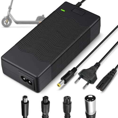 42V 2A Electric Scooter Charger for 36V Li-ion Battery,Lithium Battery Charger for Electric Bike Self-Balancing Mobility Scooter Hoverboard DC 5.5x2.1mm with 4 Plug