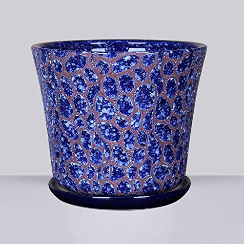CAFIEDR Pots de Fleurs Pot de Fleur en céramique Style Chinois Pot de Plante Verte succulente d'intérieur Extra Grand Pot de Fleur de Plante Verte de chlorophytum Pot d,S