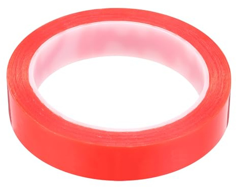 sourcing map Ruban adhésif double face pour réparation d'écran LCD pour téléphone portable, tablette, ordinateur portable, 1 pièce, 20 mm x 10 m, rouge transparent