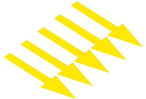 PATIKIL 10 Blatt Pfeil Aufkleber Pfeilschild Links Und Rechts Hinweisschilder 150 mm, Richtungsschild PVC Klebend Entfernbarer aufkleber für Böden Wandmarkierung, Gelb