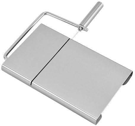 Cortador de queso de alambre con tabla y rejillas de medición, cortador de alambre de queso, cortador de queso de metal de acero inoxidable con 5 cables adicionales - 1