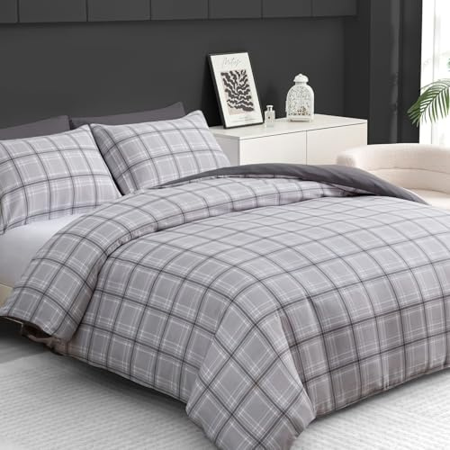 Pamposh Double Duvet Set – Brushed Microfiber Double Duvet Cover - Hypoallergenic Quilt Cover Bedding Sets 3 Pcs With Zipper Closure For All Seasons