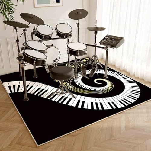 Schlagzeugteppich Schallschutzteppich rutschfest für Drum und Jazz-Schlagzeug-Set 110 x 80 cm