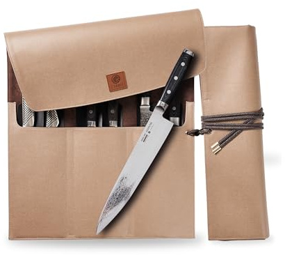 Sac à couteaux de chef (Ver. 2.0), l'étui à couteaux imperméable le plus léger et portable, porte-couteaux durable personnalisé - 8 protège-couteaux inclus, oatmeal, Sac à couteaux de chef élégant de