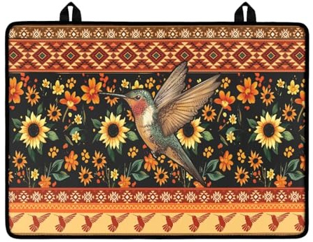 Noprintge Stove Cover Mat for Kitchen Countertops, Easy Clean Heat Resistant Stove Pad Aztec Tribal Hummingbird Sunflower Print Range Covers