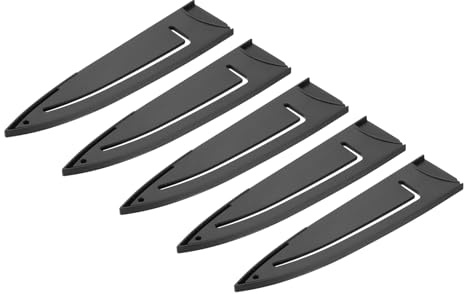 PATIKIL 5Pcs PP Universal Knife Cover, Knife Protector Sleeve for 8 Chef Knife Guard Cover for Kitchen, Dining Room, Black