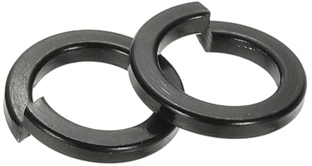 PATIKIL Arandelas de Seguridad Divididas M12, 25Pcs Arandelas de Resorte 304 Acero Inoxidable Zincado Negro Para Tornillos Pernos Tuercas, 12mm x 18mm x 3mm