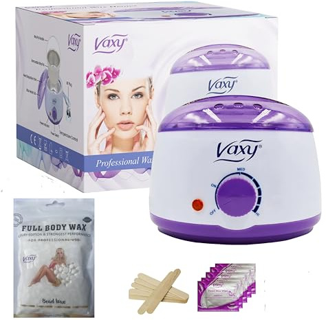Vaxy Waxing Kit Wachswärmer Elektrischer Wachs Topf Heizung mit Zubehör, Ein komplettes Haarentfernungswachs Kit für zu Hause Schmerzloses Hartwachs für Ganzkörper,Gesicht,Bikinibereich,Augenbrauen