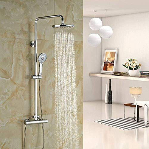 Faucet Bathroom Shower Set New 8 Thermostatic Shower Set with Hand Shower, Chrome Plated Shower Mixer, Wall Mounted Shower System. Faucet