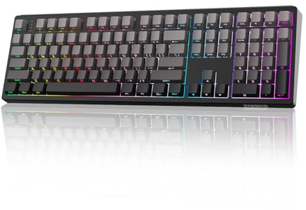MechLands EPOMAKER TH108 Full Size Mechanical Tastatur, 108 Tasten Wireless Gaming Keyboard, 8000mAh Akku, Creamy Gasket, Hot Swap, Custom Driver, RGB (Schwarz, Meersalz Silent Switch)