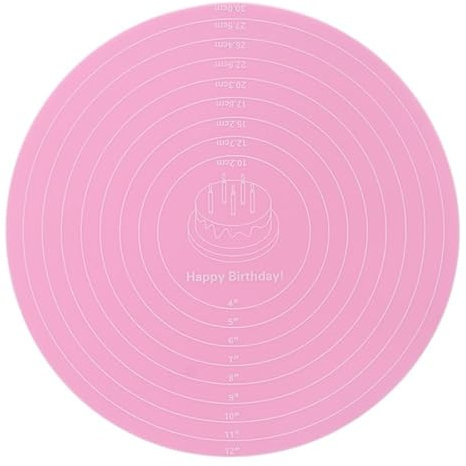 Tortenplatte Drehbar,Töpferscheibe 15–30 cm Töpferscheibe, doppelseitiger Aluminium-Keramik-Drehteller, DIY-Ton-Werkzeuge, Drehteller, Kuchen, Drehtisch, Keramik-Ton-Werkzeug(Pink Table mat)