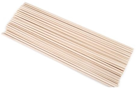 LSNNMU Clavijas De Madera 50 palitos Redondos de Madera for Manualidades, Comida, Helados y modelismo, for Tartas, Bricolaje, construcción de maquetas, Herramienta de carpintería.(3x200mm)